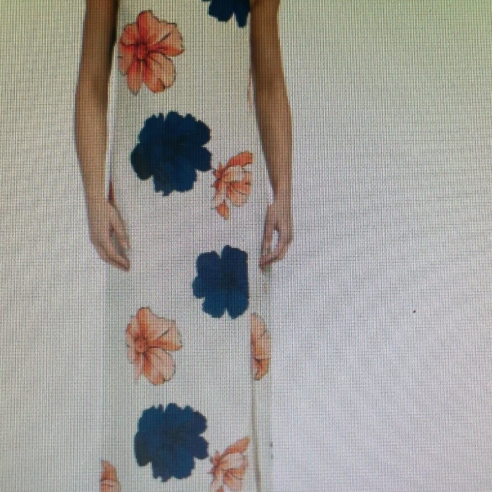 Nicole Miller Studio Ivory Multi Floral Maxi Dress